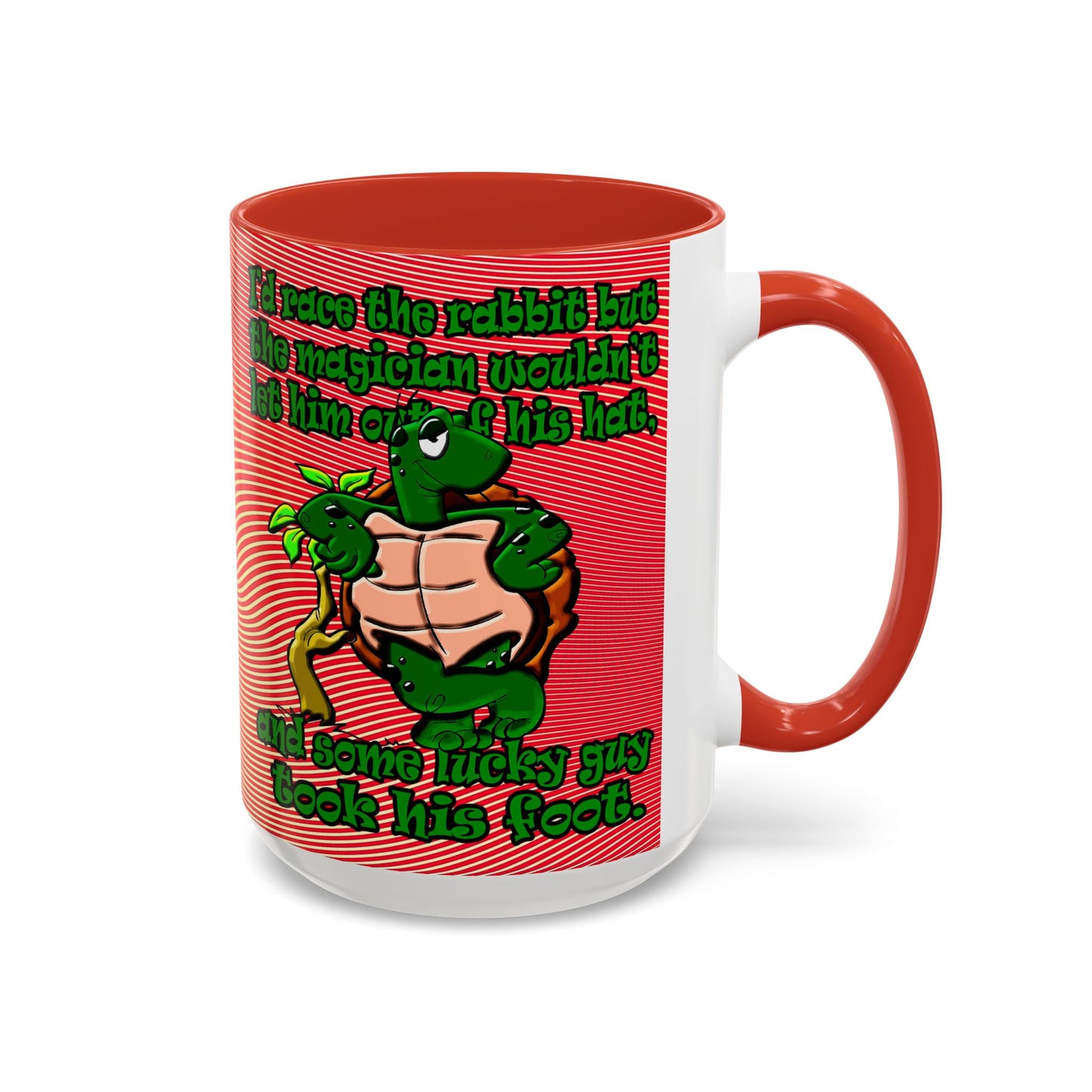turtle race - Accent Mug (yellow-orange wave)