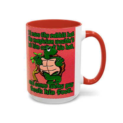 turtle race - Accent Mug (yellow-orange wave)