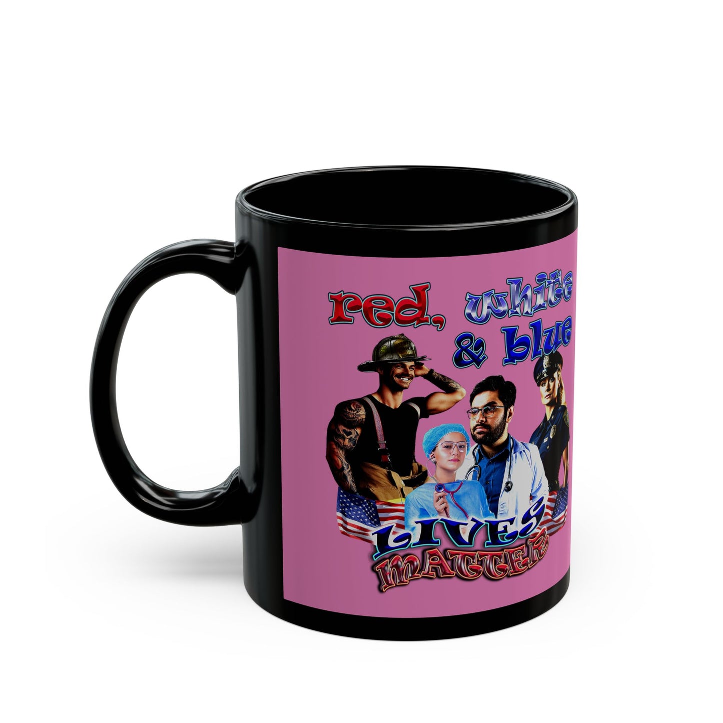 rw&b lives matter - Black Mug (light pink)
