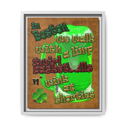 celtics logo - framed canvas art (brown papyrus)