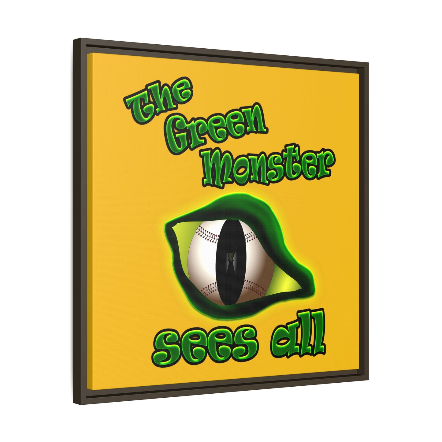 green monster - framed canvas art (yellow)