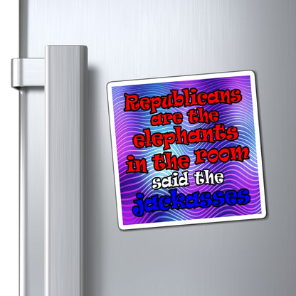 donkeys and elephants - Magnets - (purple wave)