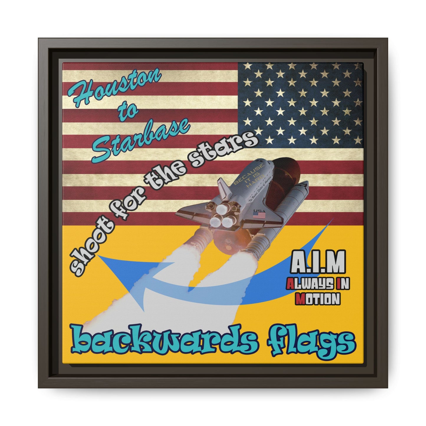 shoot for the stars - framed canvas art (yellow)