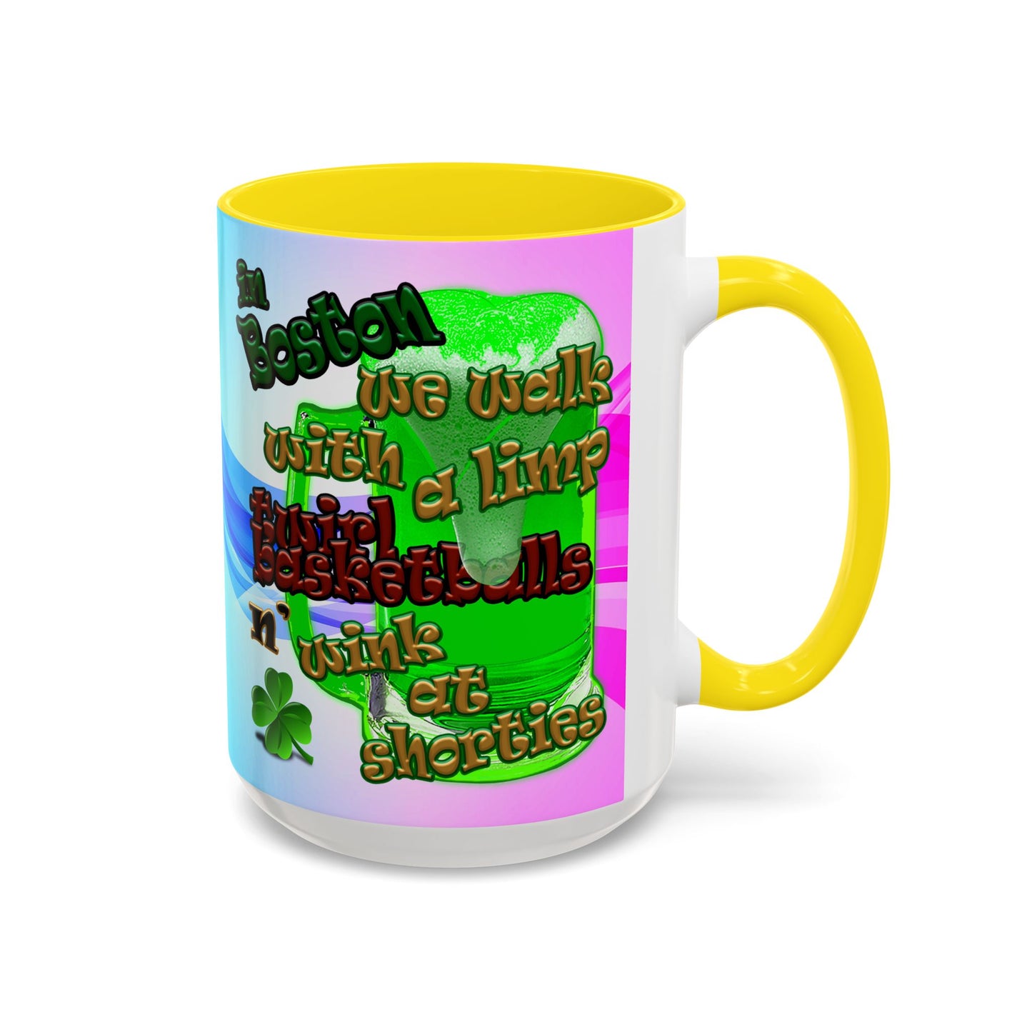 celtics logo - Accent Mug (light blue-pink wave)