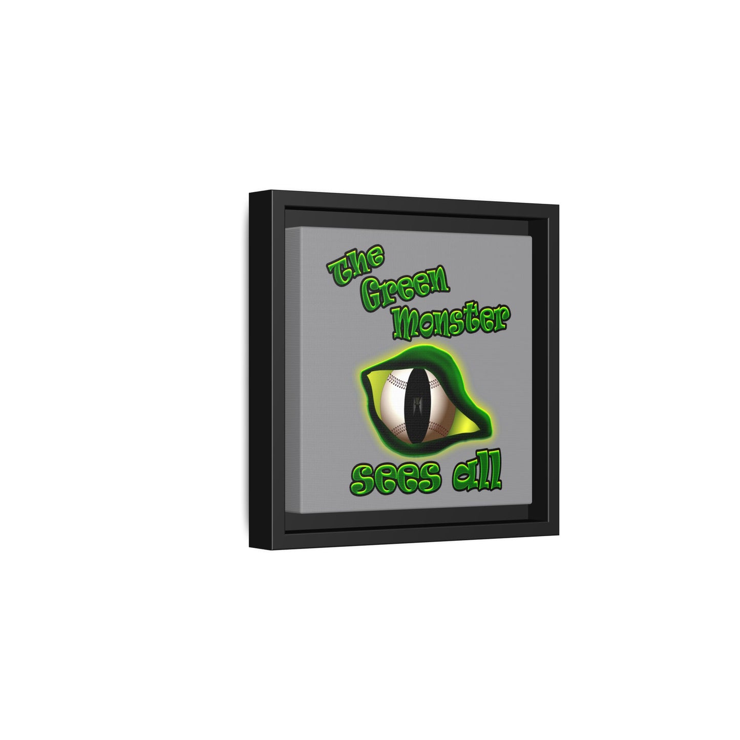 green monster - framed canvas art (grey)