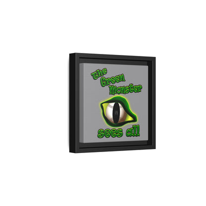 green monster - framed canvas art (grey)