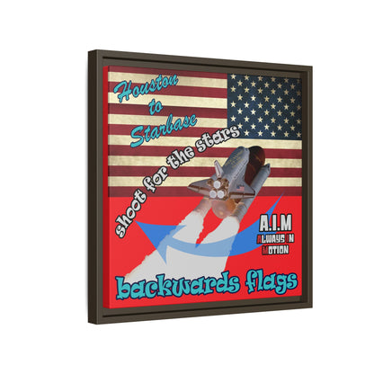 shoot for the stars - framed canvas art (red)
