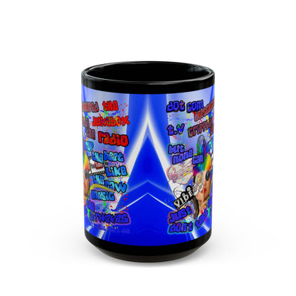 drop the beat - Black Mug (blue-white wave)