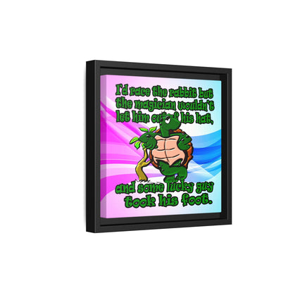turtle race - framed canvas art (light blue-pink wave)