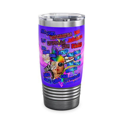 drop the beat - Ringneck Tumbler, 20oz  (purple-pink wave)