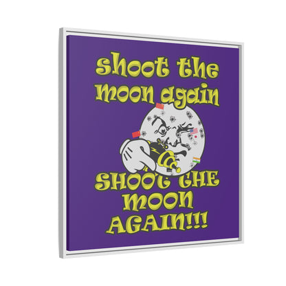 shoot the moon again - framed canvas art (purple)