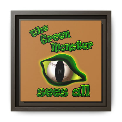 green monster - framed canvas art (light brown)