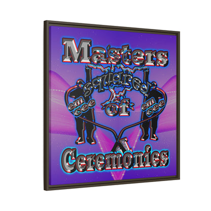 em cee squared - framed canvas art (purple-pink wave)