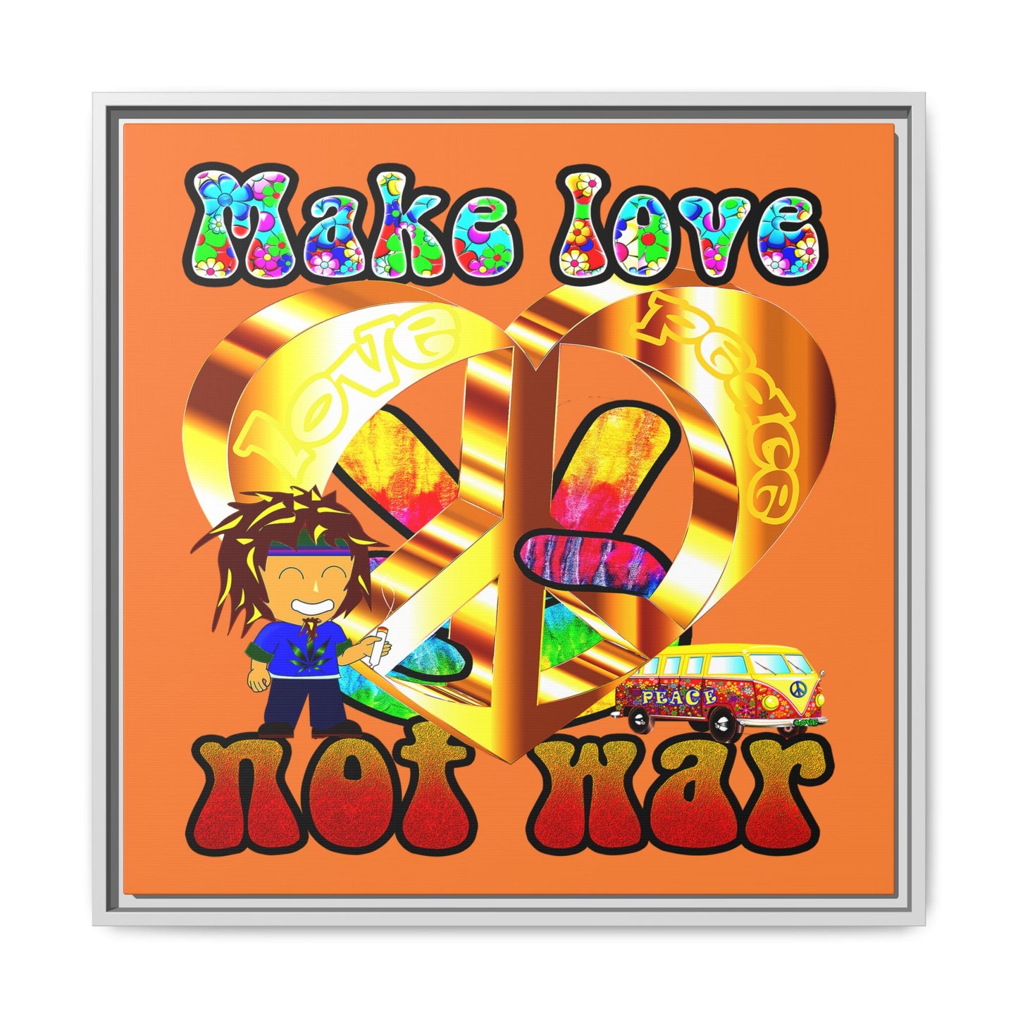 love peace - framed canvas art (crusta)