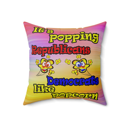 popping like popcorn - Spun Polyester Square Pillow - (color blur)