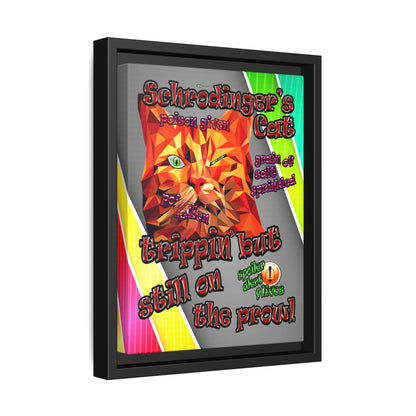 schrodinger's cat - framed canvas art (rainbow split)