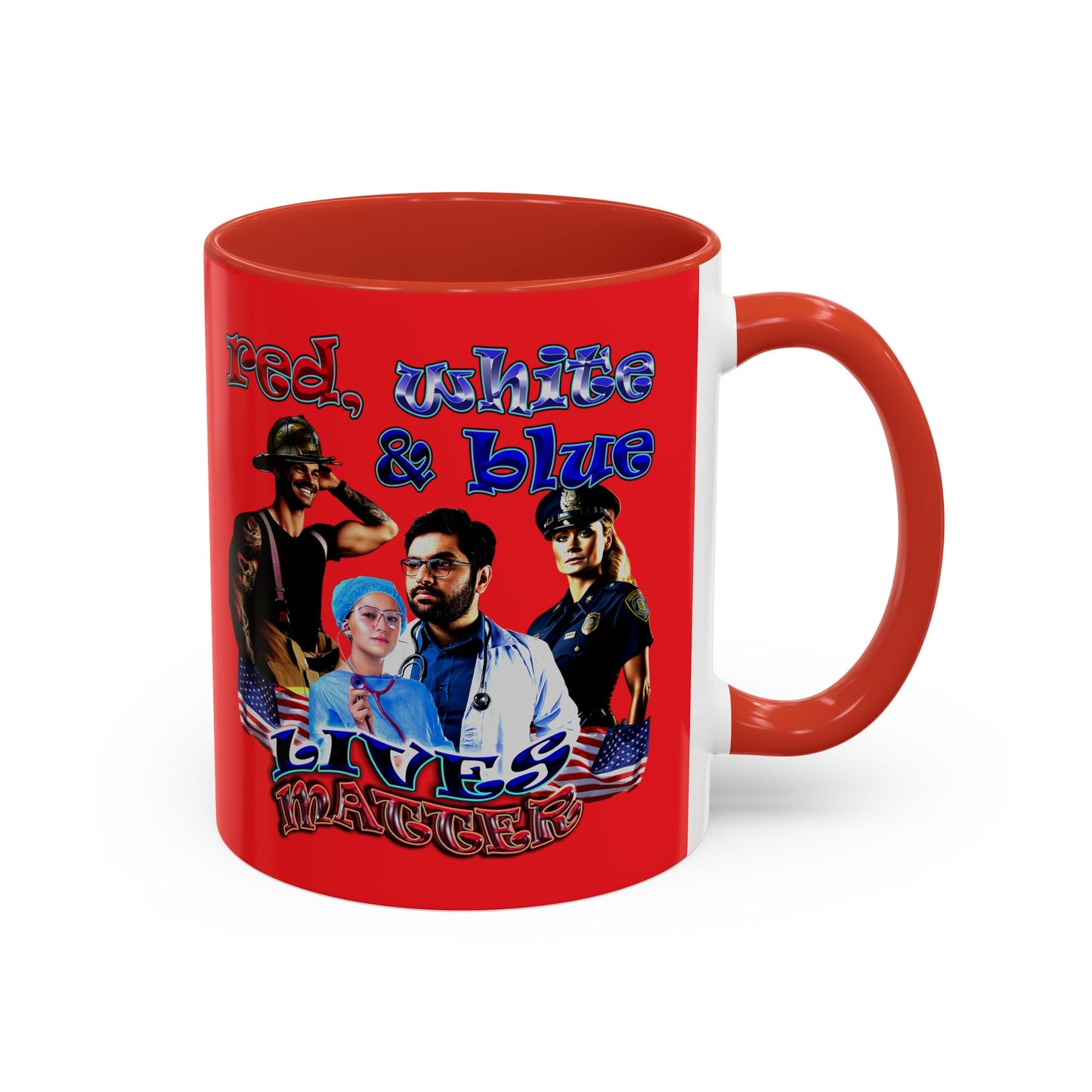 rw&b lives matter - Accent Mug (red)