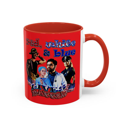 rw&b lives matter - Accent Mug (red)