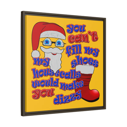 santa's shoes - framed canvas art (yellow)