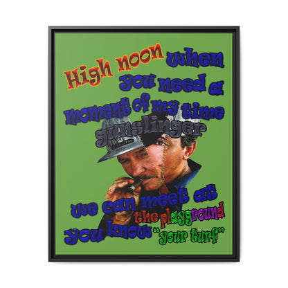 high noon - framed canvas art (green)
