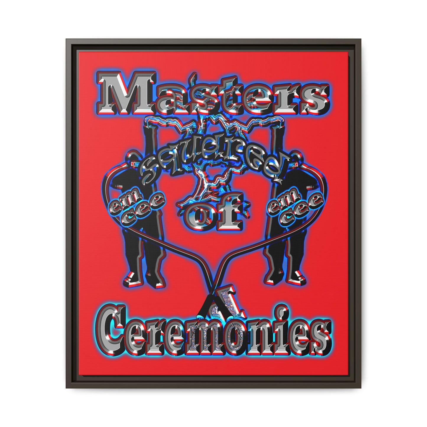 em cee squared - framed canvas art (red)