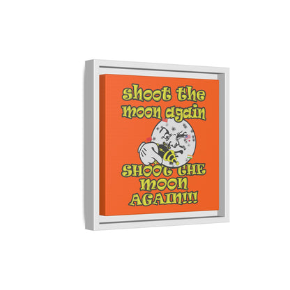 shoot the moon again - framed canvas art (orange)