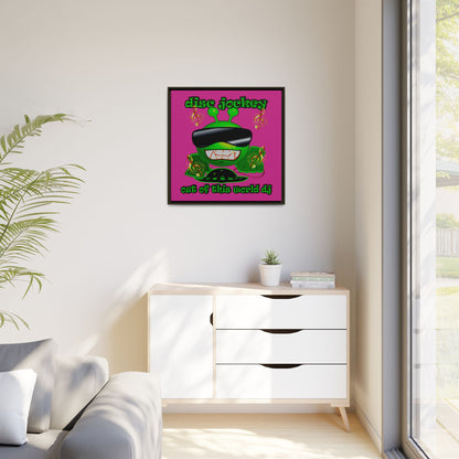 disc jockey - framed canvas art (pink)