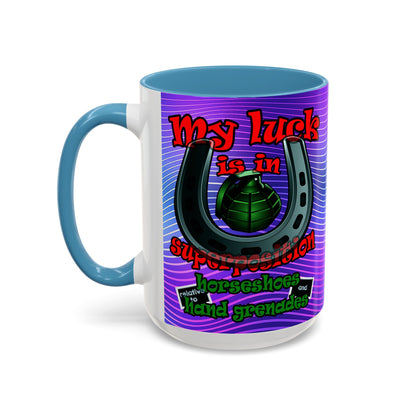 my luck - Accent Mug (purple wave)