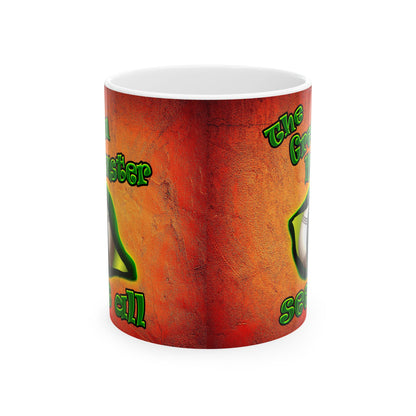 green monster - White Mug (burnt orange)