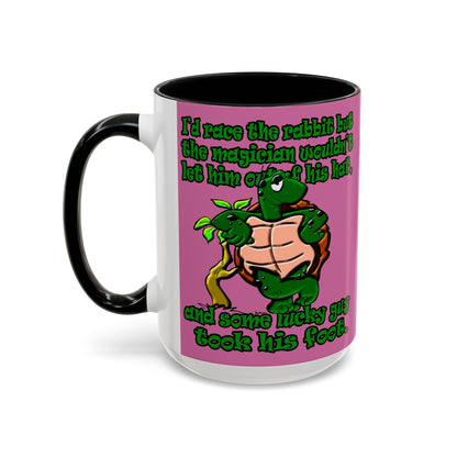 turtle race - Accent Mug (light pink)