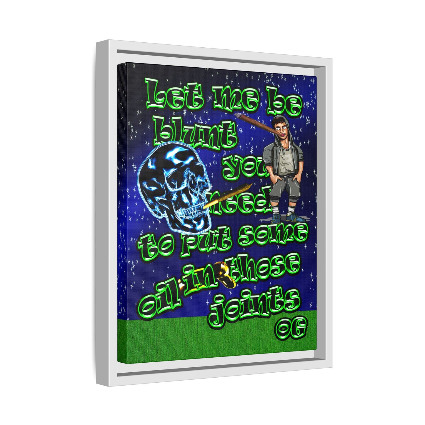 og - framed canvas art ('snoops' background)