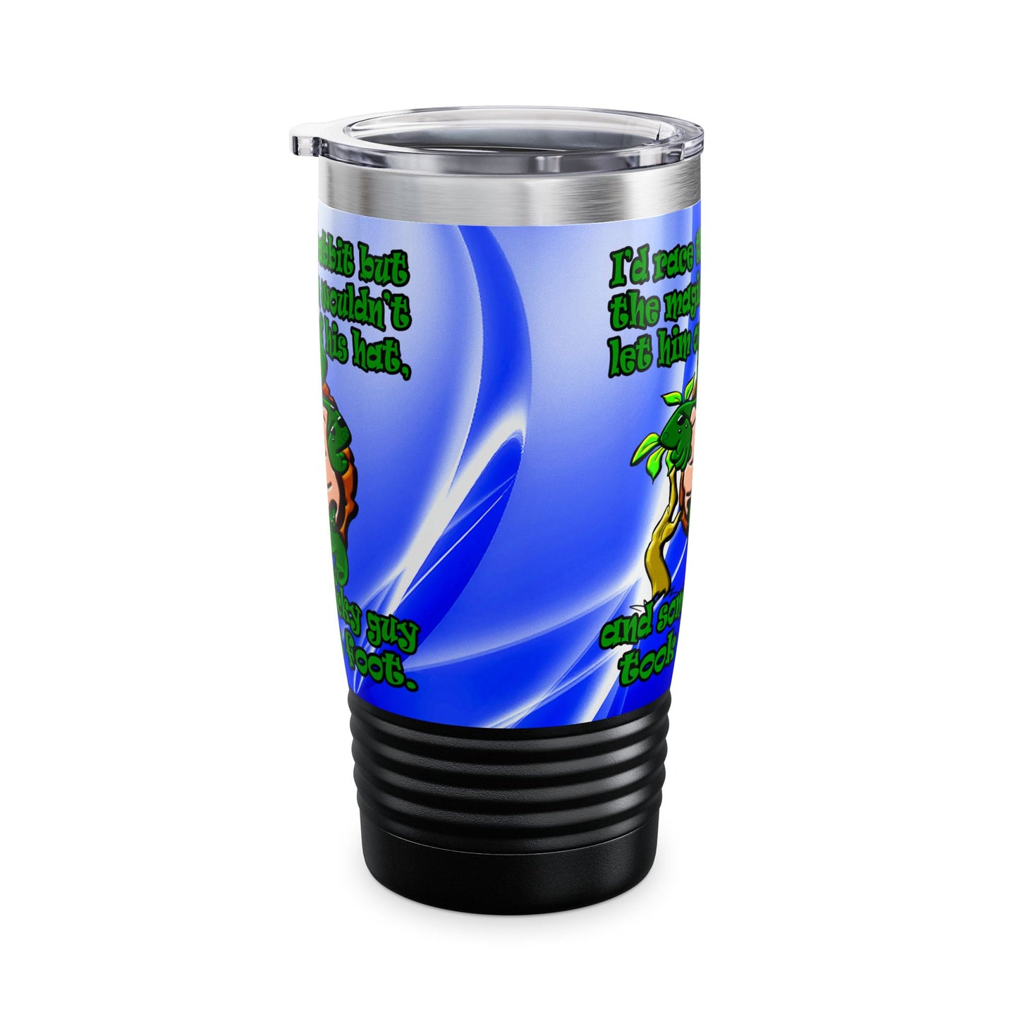 turtle race - Ringneck Tumbler, 20oz (blue-white wave)