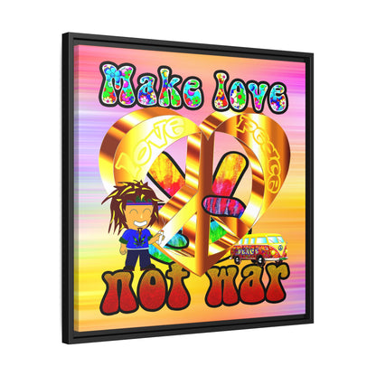 love peace - framed canvas art (color blur)