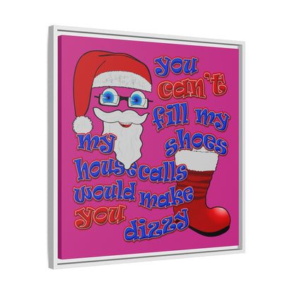 santa's shoes - framed canvas art (pink)