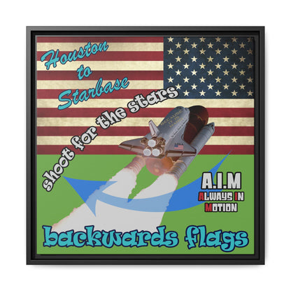 shoot for the stars - framed canvas art (green)