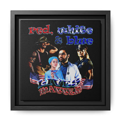 rw&b lives matter - framed canvas art (black)