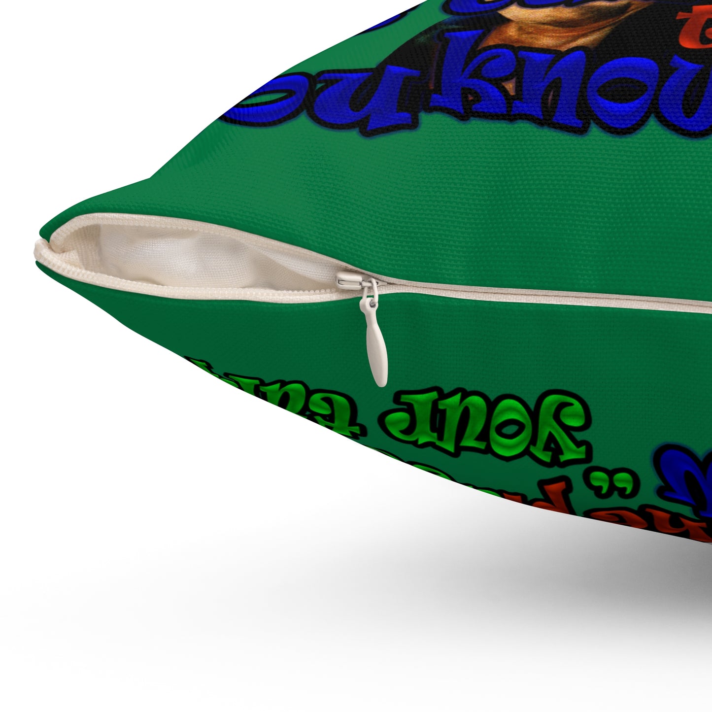 high noon - Spun Polyester Square Pillow - (dark green)