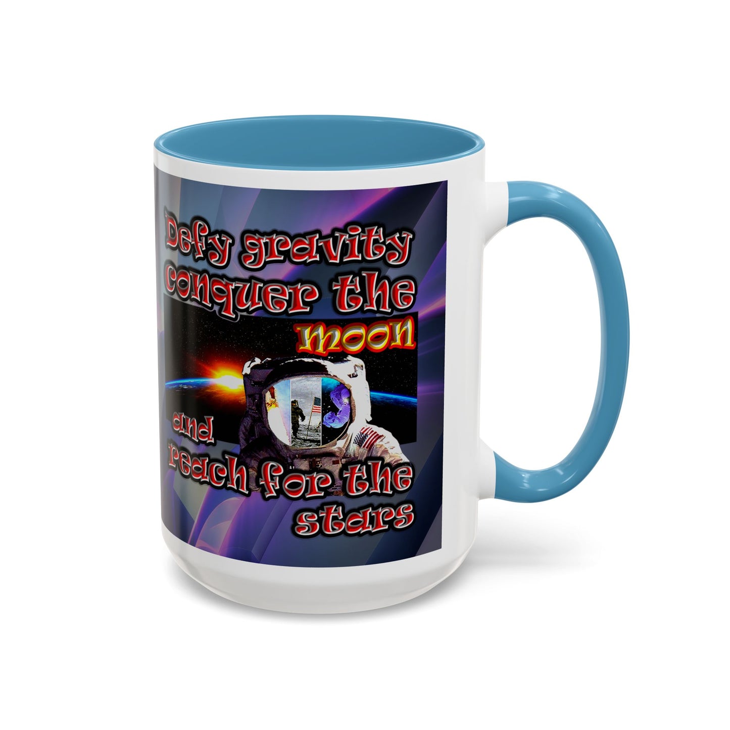 defy conquer reach - Accent Mug (grey-pink wave)