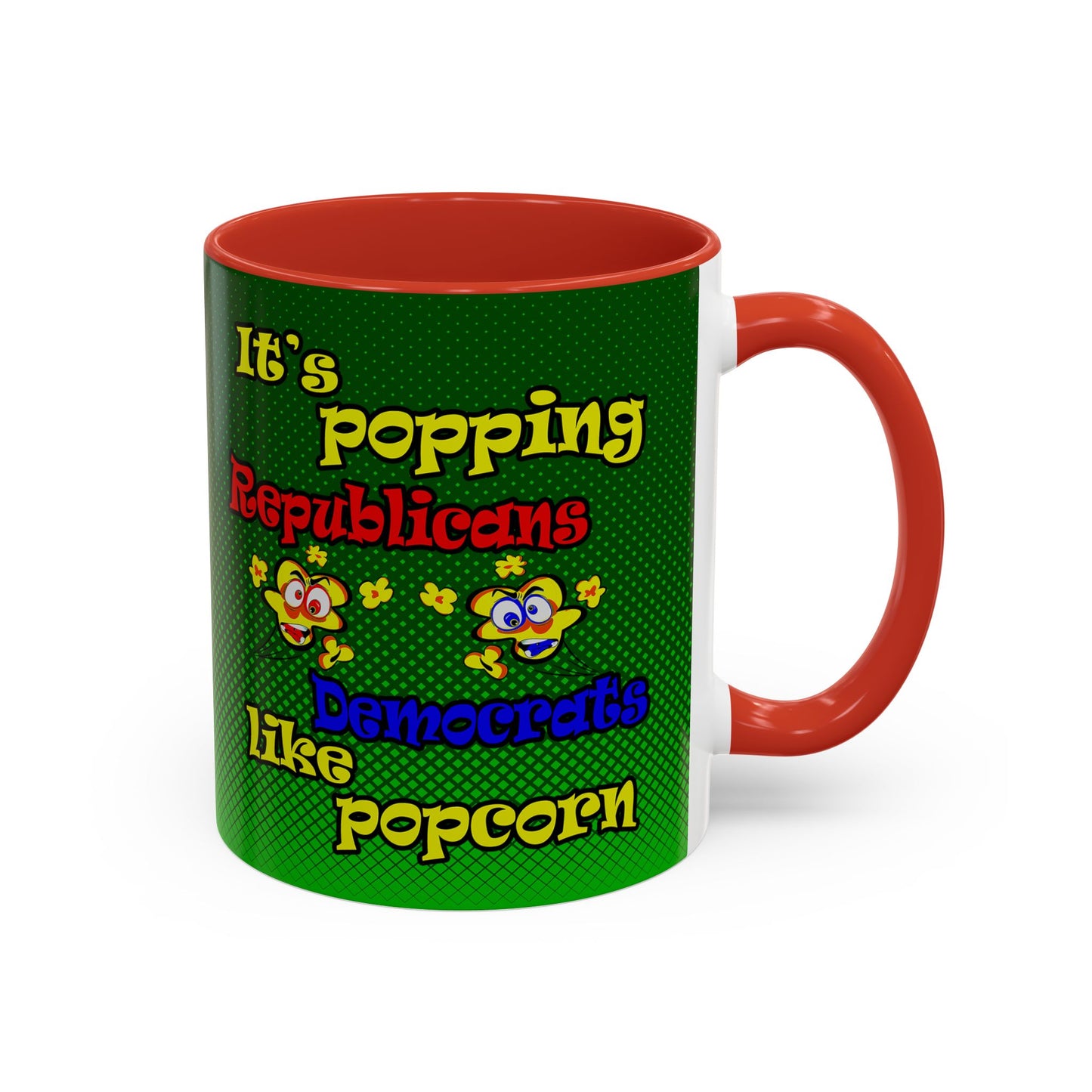 popping like popcorn - Accent Mug (logo green)