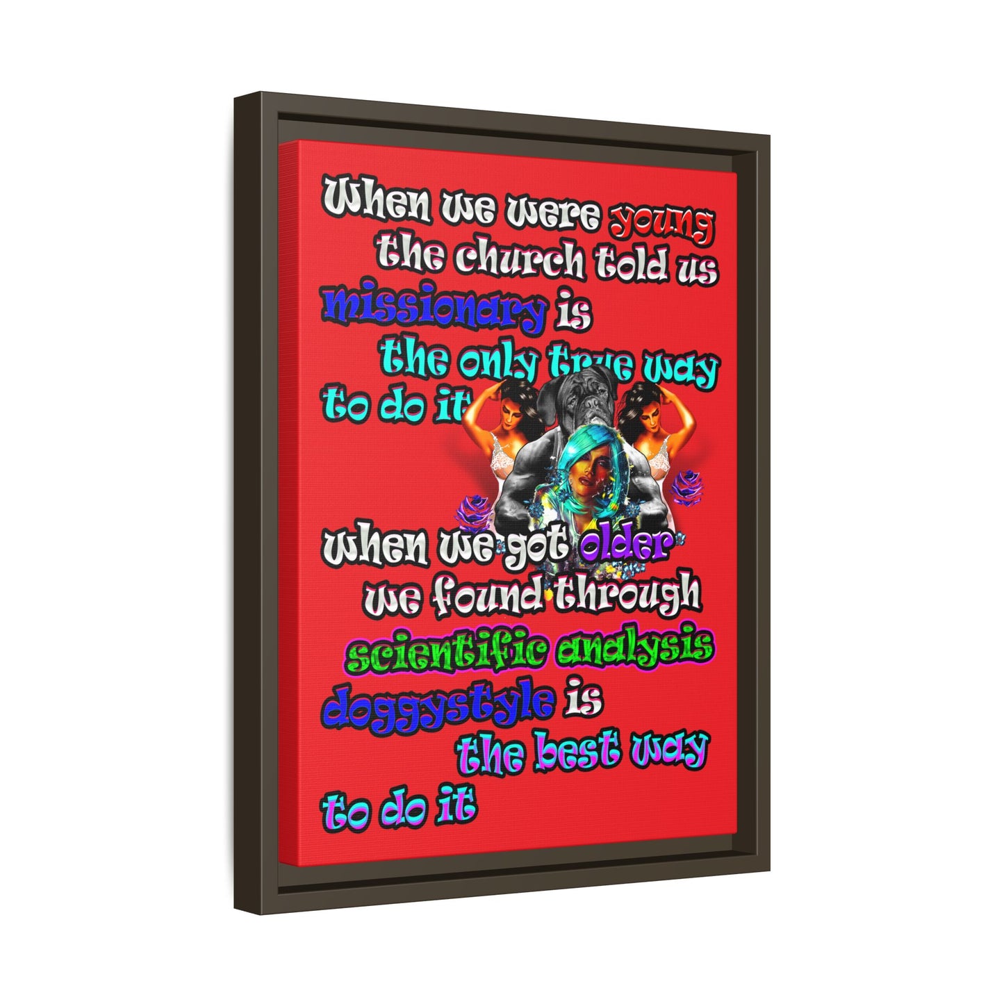 doggystyle - framed canvas art (red)