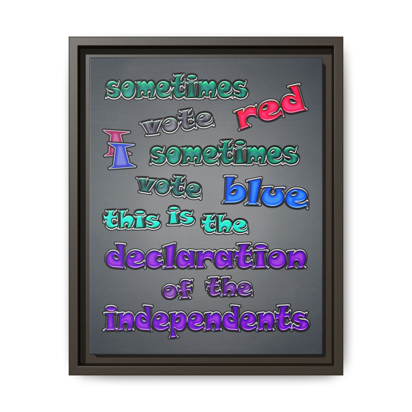 declaration of the independents - framed canvas art (grey-light grey)