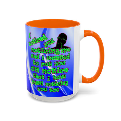 noticed you noticing - Accent Mug (blue-white wave)