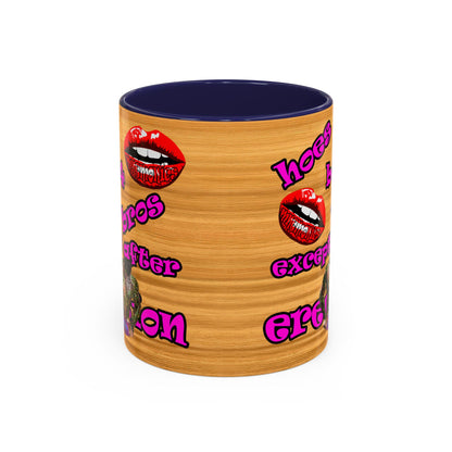 hoes b4 bros - Accent Mug (butterscotch wood finish)