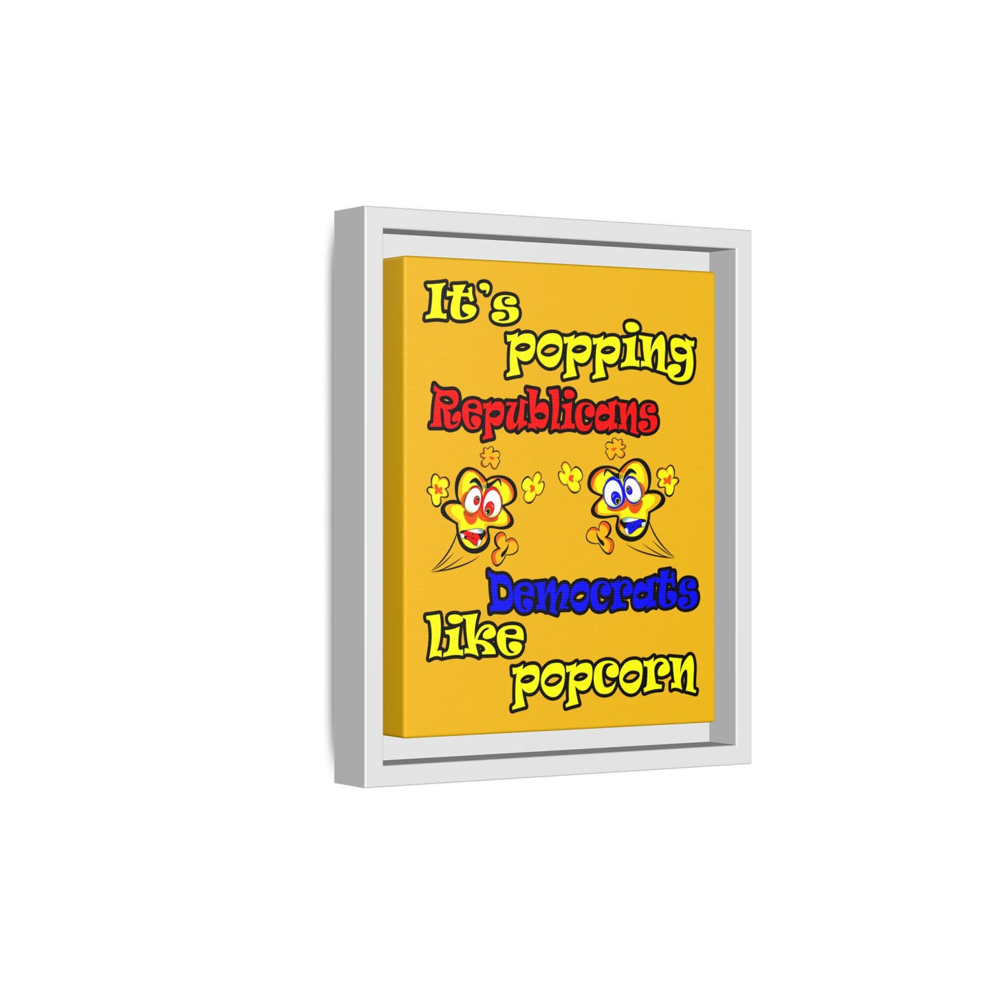 popping like popcorn - framed canvas art (yellow)