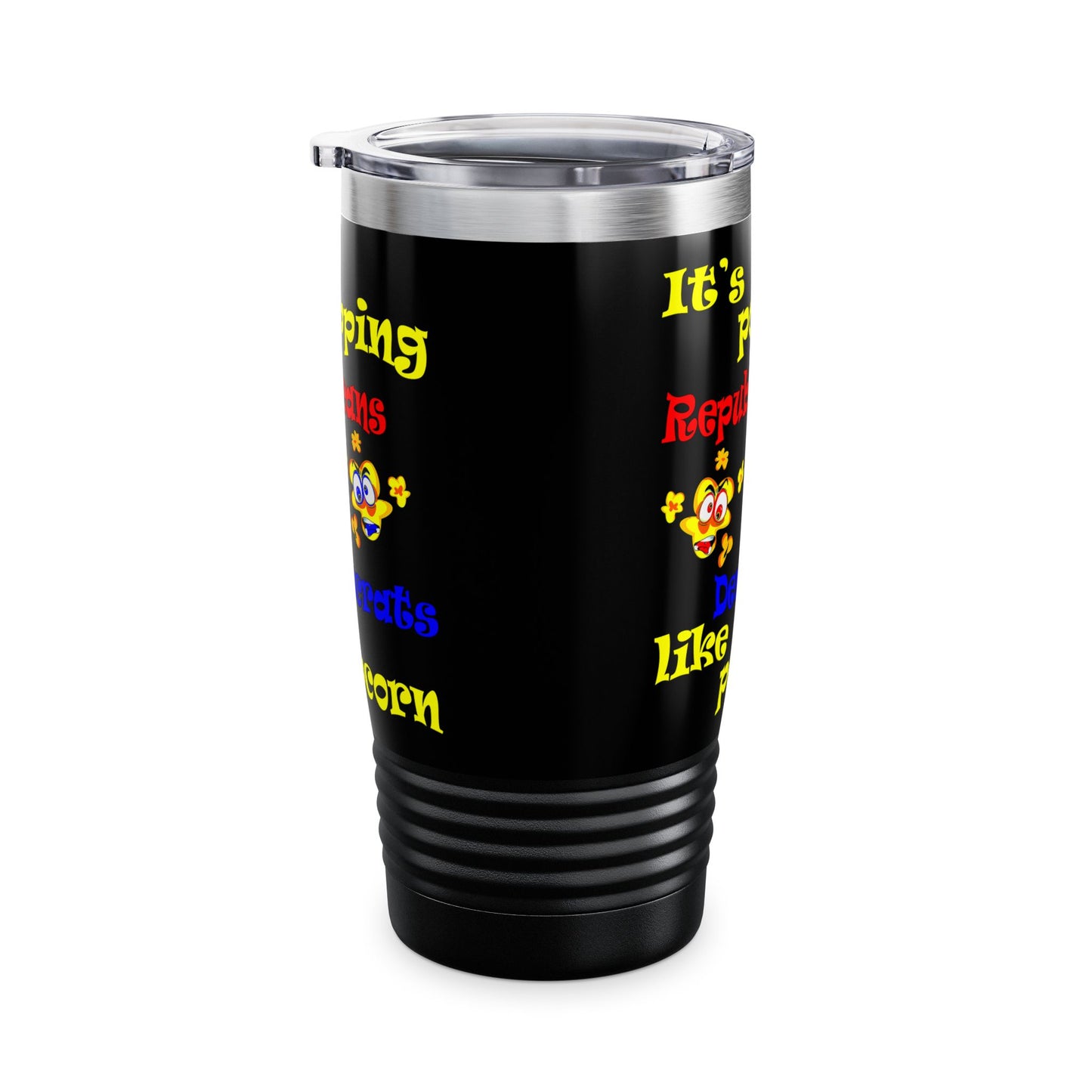 popping like popcorn - Ringneck Tumbler, 20oz (black)