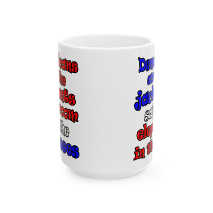 donkeys and elephants - White Mug (white)