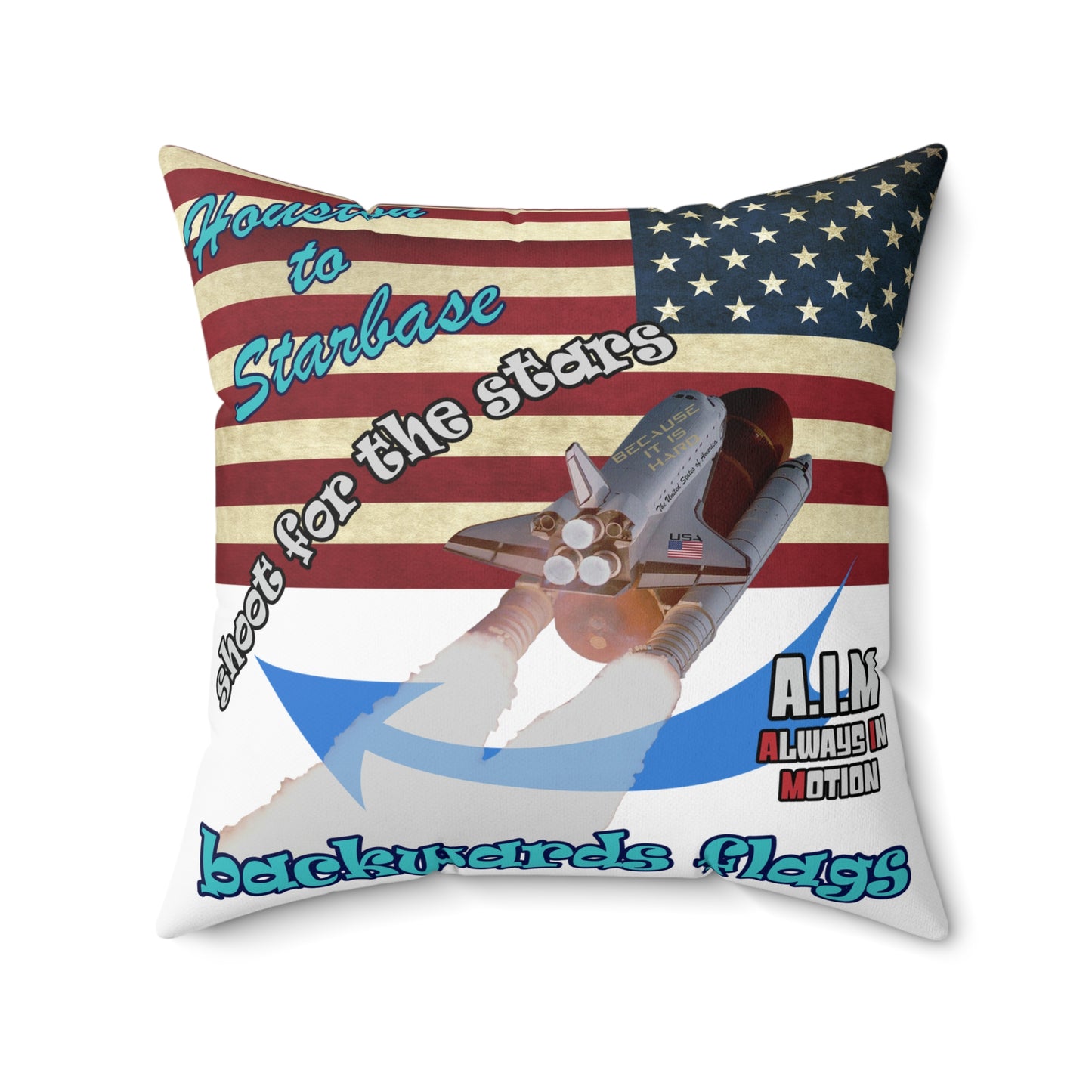 shoot for the stars - Spun Polyester Square Pillow - (white)