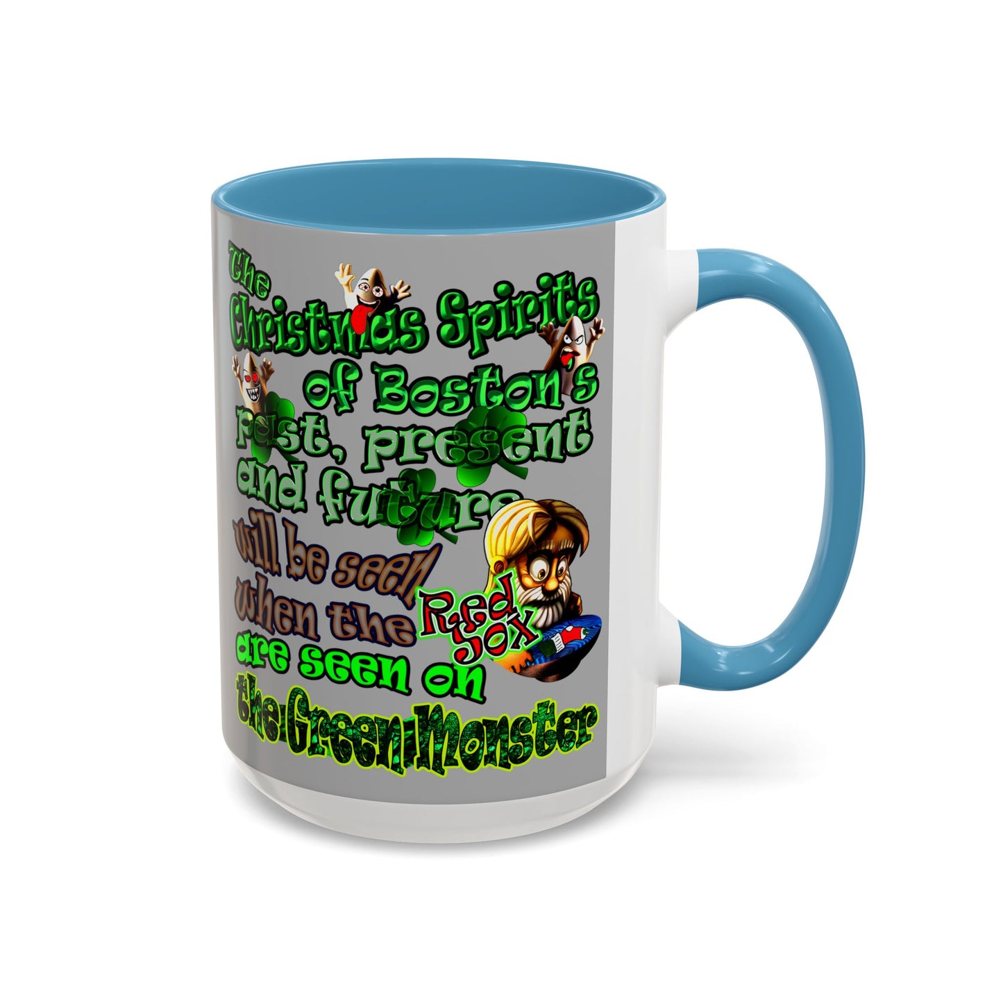 christmas spirits of boston - Accent Mug (light grey)