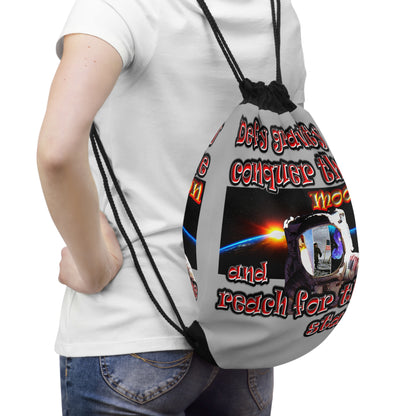 defy conquer reach - Drawstring Bag (light grey)