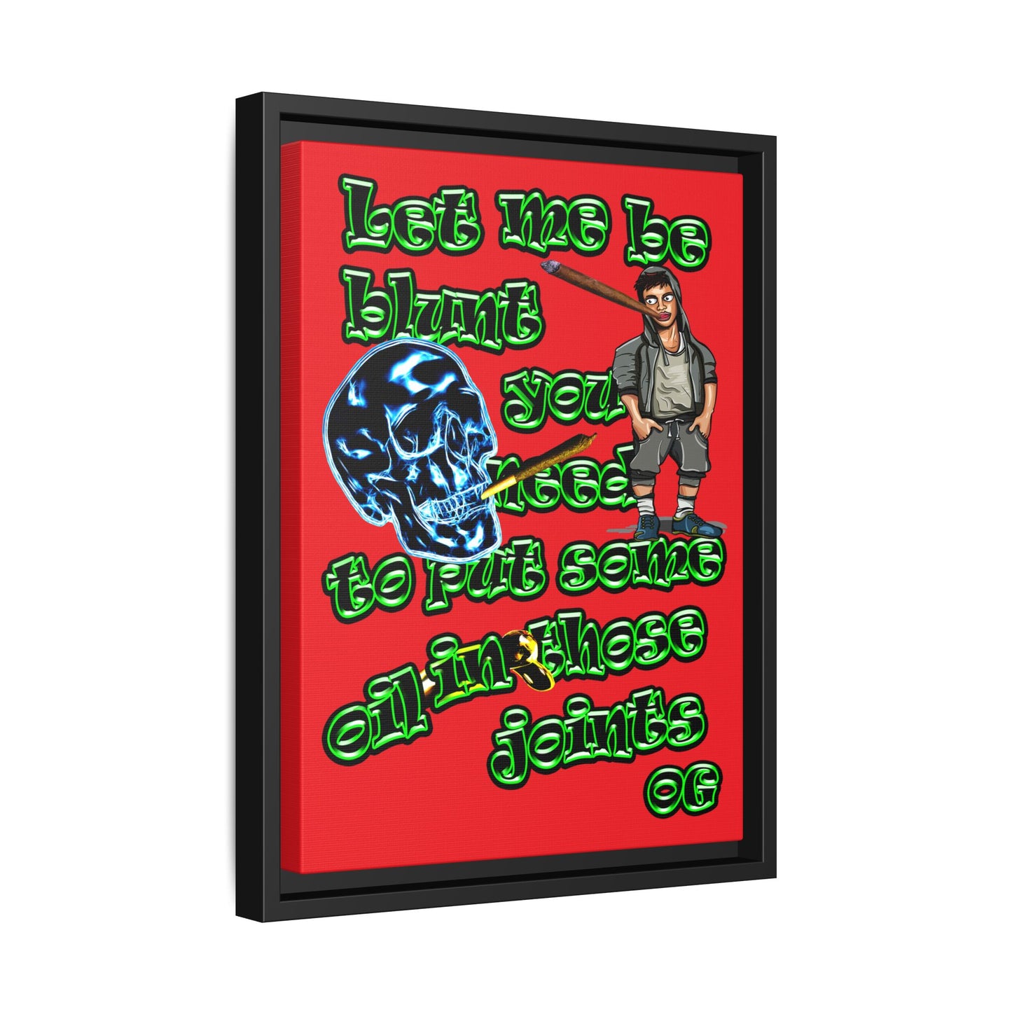 og - framed canvas art (red)